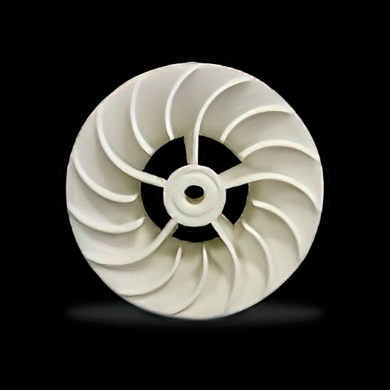 3D-printed impeller prototype with intricate blade design