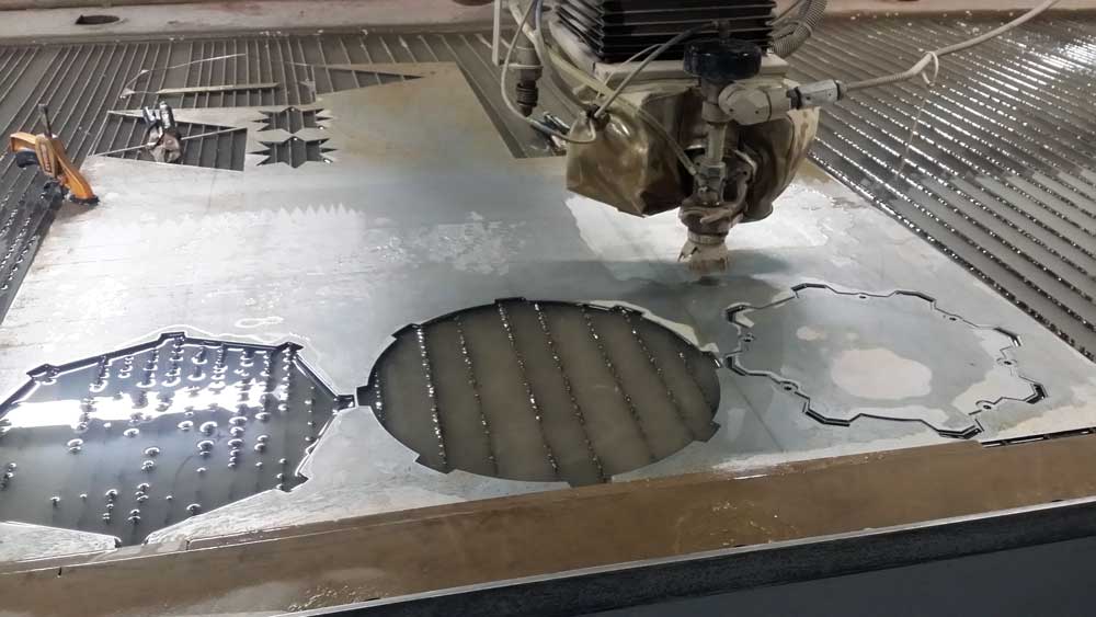 Waterjet-cut metal trophy