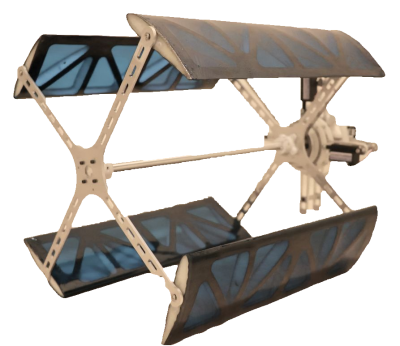 Custom prototype with a lightweight metal frame and blue structural panels for Pitch Aeronautics