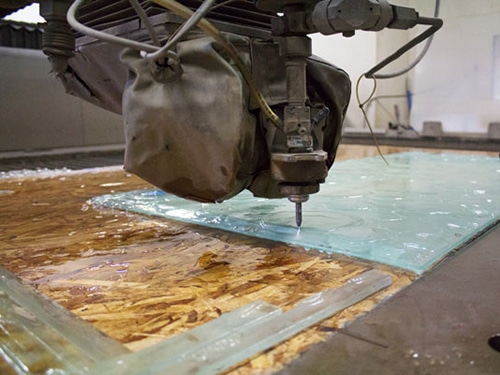 Decorative waterjet-cut piece