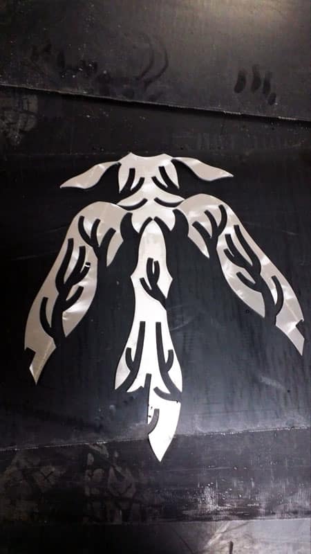 Decorative waterjet-cut piece