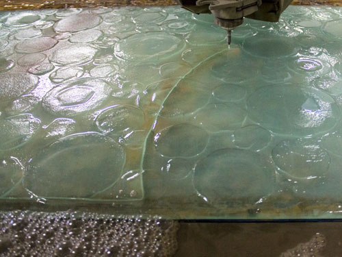 Decorative waterjet-cut piece