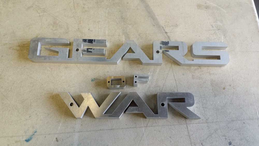 Waterjet-cut metal trophy