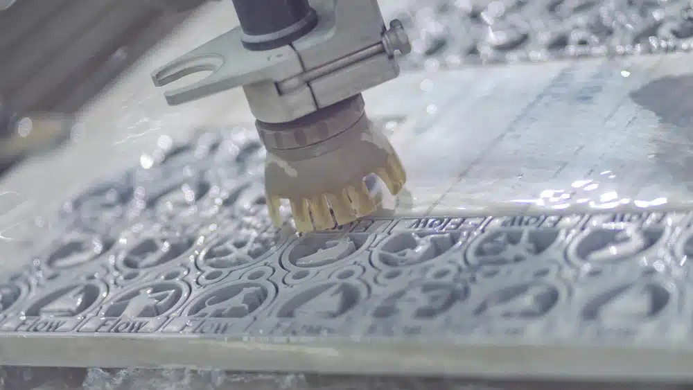 Waterjet-cut tile and stone