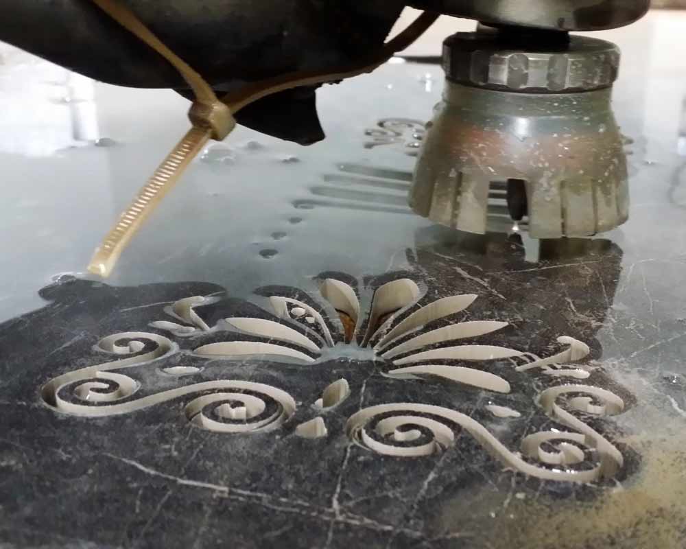 Waterjet-cut tile floor vent cover